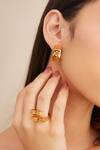 Buy_Outhouse_Gold Plated Poppi Quatro Bolt Ring_at_Aza_Fashions