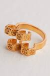 Shop_Outhouse_Gold Plated Poppi Quatro Bolt Ring_at_Aza_Fashions