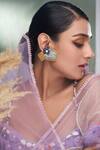 Buy_Torque By Merge_Multi Color Stones, Embroidery Thread And Work Ear Studs _at_Aza_Fashions