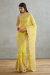 Buy_Torani_Yellow Silk Organza Hand Embroidery Dori Gul Mina Geetika Saree  _at_Aza_Fashions