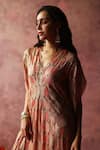 Shop_Begum_Green Kaftan Georgette Embroidery Sequin V Neck Inaya Dress _Online_at_Aza_Fashions