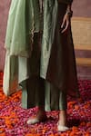 Buy_Begum_Green Kurta Zari Silk Embroidered Sequin And Gota Paakizah Pant Set _Online_at_Aza_Fashions