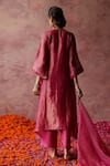 Shop_Begum_Pink Kurta Zari Silk Embroidered Sequin And Gota Work Paakizah Set _at_Aza_Fashions