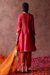 Shop_Begum_Fuchsia Kurta Silk Embroidered Sequin V Rumi A-line Brocade Pant Set _at_Aza_Fashions