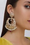 Buy_Moh-Maya By Disha Khatri_Gold Plated Beads, Stones Dangler Earrings _at_Aza_Fashions