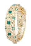 Shop_Moh-Maya by Disha Khatri_Gold Plated Semi-precious Stones Bangle Set _at_Aza_Fashions