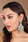 Buy_Tizora_Multi Color Kundan And Faux Diamond Earrings _at_Aza_Fashions