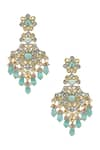 Shop_Tizora_Multi Color Kundan And Faux Diamond Earrings _at_Aza_Fashions