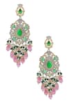 Shop_Tizora_Multi Color Faux Diamonds Vintage Earrings _at_Aza_Fashions