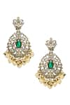 Shop_Tizora_White Faux Diamond Antique Victorian Earring _at_Aza_Fashions