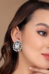 Buy_Tizora_Multi Color Faux Diamonds Contrast Stone Embellished Stud Earrings _at_Aza_Fashions