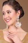 Buy_Tizora_White Kundan Meena Chandbali Earrings _at_Aza_Fashions