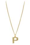 Shop Mnsh Gold Plated P - Initial Pendant Necklace at Aza Fashions Shop_Mnsh_Gold Plated P - Initial Pendant Necklace_at_Aza_Fashions