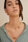 Buy_Outhouse_Gold Plated Poppi Bolt Layered Necklace _at_Aza_Fashions