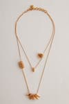 Shop_Outhouse_Gold Plated Poppi Bolt Layered Necklace _at_Aza_Fashions