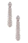 Shop_Tizora_Gold Plated Faux Diamonds Teardrop Leaf Pattern Earrings _at_Aza_Fashions