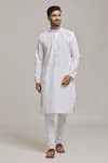 Buy_Arihant Rai Sinha_White Cotton Embroidery Chikankari Kurta Set _at_Aza_Fashions