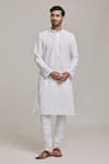 Arihant Rai Sinha_White Cotton Embroidery Chikankari Kurta Set _Online_at_Aza_Fashions