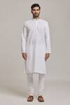 Arihant Rai Sinha_White Cotton Embroidery Chikankari Kurta Set _at_Aza_Fashions