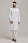 Buy_Arihant Rai Sinha_White Cotton Embroidery Chikankari Floral Kurta Set _at_Aza_Fashions