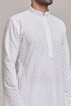 Shop_Arihant Rai Sinha_White Cotton Embroidery Chikankari Floral Kurta Set _Online_at_Aza_Fashions