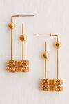 Shop_Outhouse_Gold Plated Poppi Bolt Drop Hoops _at_Aza_Fashions