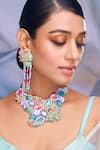 Buy_Torque By Merge_Multi Color Sequins, Stones Embellished Choker Set _at_Aza_Fashions