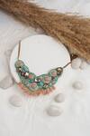 Shop Torque By Merge Multi Color Bead Drop Choker Necklace at Aza Fashions Shop_Torque By Merge_Multi Color Bead Drop Choker Necklace _at_Aza_Fashions