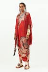 Shop_Aseem Kapoor_Red Sheer Silk Embroidered Zari Open Veni Tasseled Jacket  _Online_at_Aza_Fashions