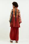 Shop_Aseem Kapoor_Multi Color Cotton, Silk, Crepe Afghan Printed Tunic And Draped Trouser Set_at_Aza_Fashions