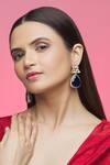 Khushi Jewels_Green Kundan And Stone Embellished Dangler Earrings_at_Aza_Fashions