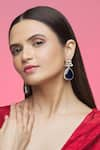 Buy_Khushi Jewels_Blue Kundan And Stone Embellished Dangler Earrings _at_Aza_Fashions