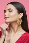 Buy_Khushi Jewels_Gold Plated Beaded Hoops_at_Aza_Fashions