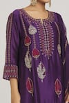Shop_Sozenkari_Purple Pure Silk Embroidered Zardozi Round Bead Kurta Sharara Set _at_Aza_Fashions
