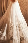Buy_Aakansha Gupta_Ivory Organza, Net, Silk Pearls, Sequins, Embroidery Square Floral Lehenga Set 