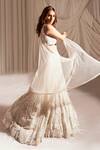 Shop_Aakansha Gupta_Ivory Silk, Organza, Net Pearls, Sequins, Crystals, Bridal Lehenga Set _at_Aza_Fashions