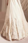 Aakansha Gupta_Ivory Silk, Organza, Net Pearls, Sequins, Crystals, Bridal Lehenga Set _Online_at_Aza_Fashions