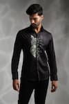 Buy_Sanjana Reddy Designs_Black Cotton Cut Work Big Owl Embroidered Shirt _at_Aza_Fashions