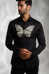 Buy Sanjana Reddy Designs Black Cotton Cut Work Butterfly Embroidered Shirt at Aza Fashions Buy_Sanjana Reddy Designs_Black Cotton Cut Work Butterfly Embroidered Shirt _at_Aza_Fashions