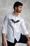 Buy_Sanjana Reddy Designs_White Cotton Cut Work Bat Embroidered Shirt _at_Aza_Fashions
