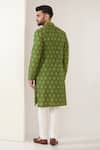 Shop_Kasbah_Green Silk Embroidered Thread Sequin Kurta _at_Aza_Fashions