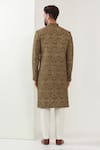 Shop_Kasbah_Beige Silk Embroidery Thread Work Sherwani _at_Aza_Fashions