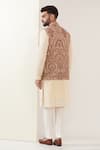 Shop_Kasbah_Beige Georgette Embroidered Kashmiri Nehru Jacket _at_Aza_Fashions