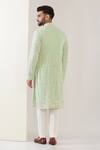 Buy_Kasbah_Green Georgette Sequins, Mirrors, Embroidery Thread And Work Kurta _Online_at_Aza_Fashions