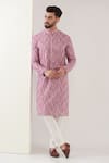 Buy_Kasbah_Pink Georgette Embroidered Chikankari Kurta_at_Aza_Fashions
