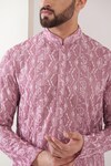 Buy_Kasbah_Pink Georgette Embroidered Chikankari Kurta_Online_at_Aza_Fashions