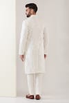 Shop_Kasbah_White Silk Mirrors Work Kurta With Pant _at_Aza_Fashions
