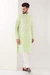 Buy_Kasbah_Green Georgette Embroidery Chikankari Geometric Kurta With Pant _at_Aza_Fashions