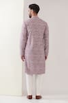 Shop_Kasbah_Purple Silk, Cotton Embroidery Thread Kurta Set _at_Aza_Fashions