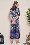 Pozruh By Aiman Blue Hemp Collared Moxie Printed Jumpsuit Online at Aza Fashions Pozruh By Aiman_Blue Hemp Collared Moxie Printed Jumpsuit _Online_at_Aza_Fashions